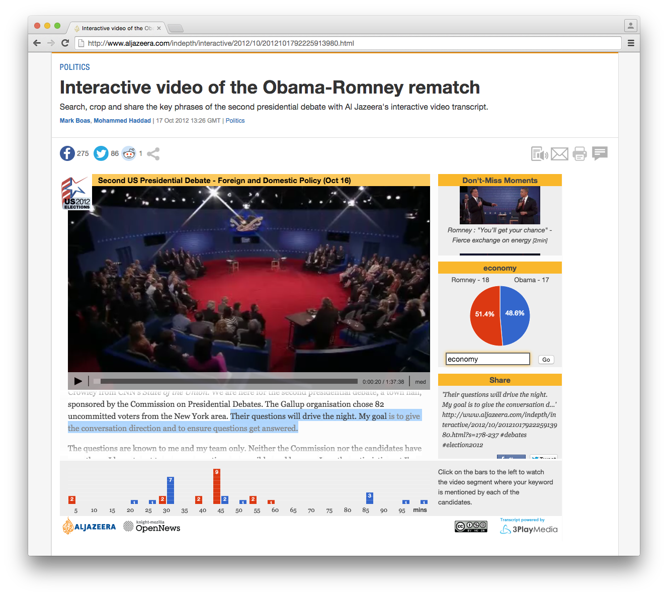 Various interesting uses of video on the web, both in form of tools and editorial projects.